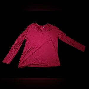 Lavon Large Red Long Sleeve Top